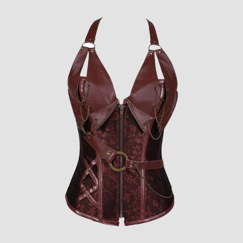 corset viking pour femme de couleur marron